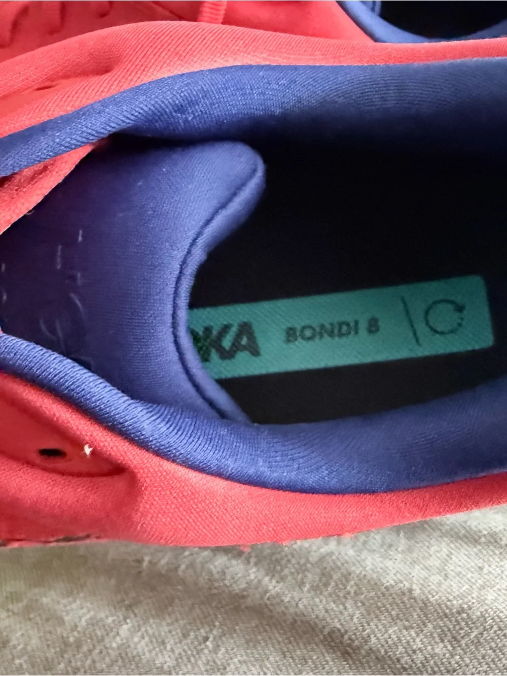 Hoka Bondi 8 Running Shoe - Red Alert Flame - Picture 4 of 9